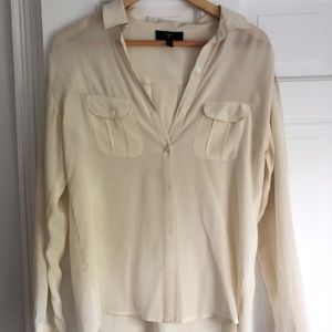 Aqua Silk Button Down